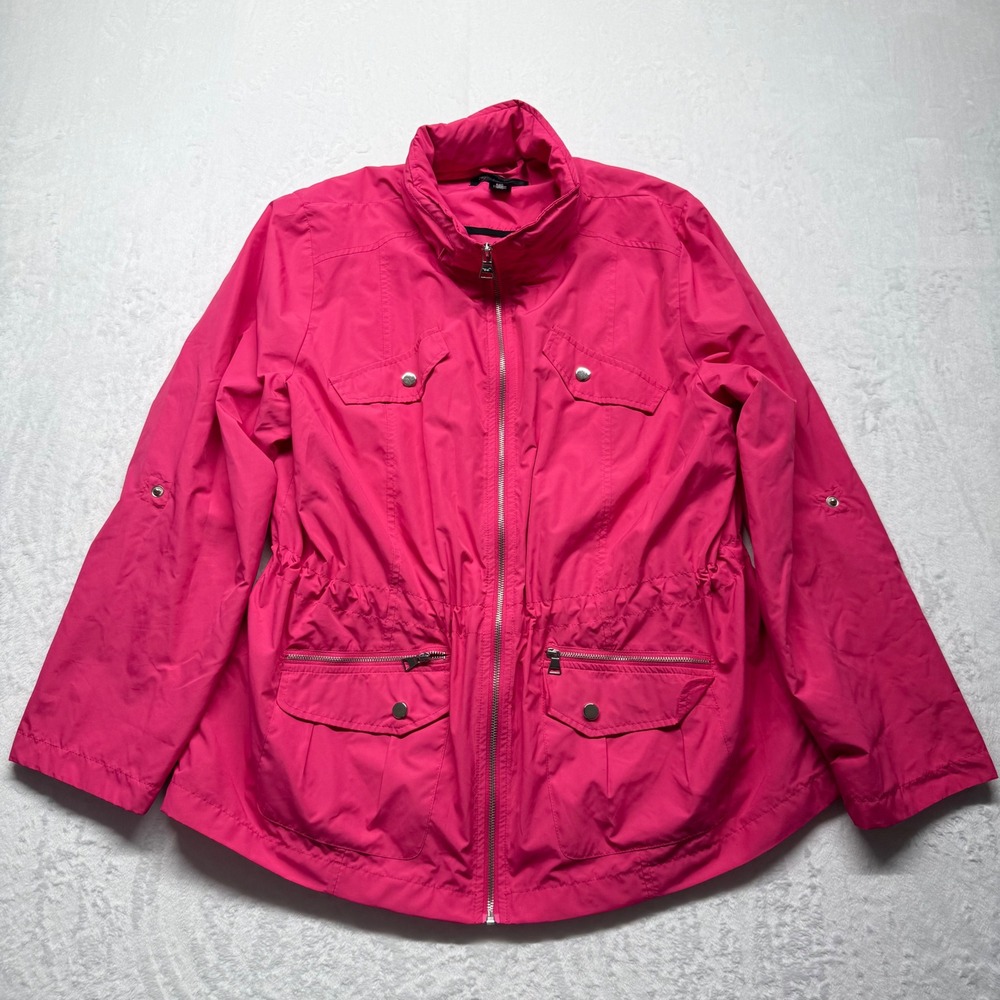 Style & Co Sport Anorak Jacket Hooded PXL Pink Women Utility Windbreaker Coat